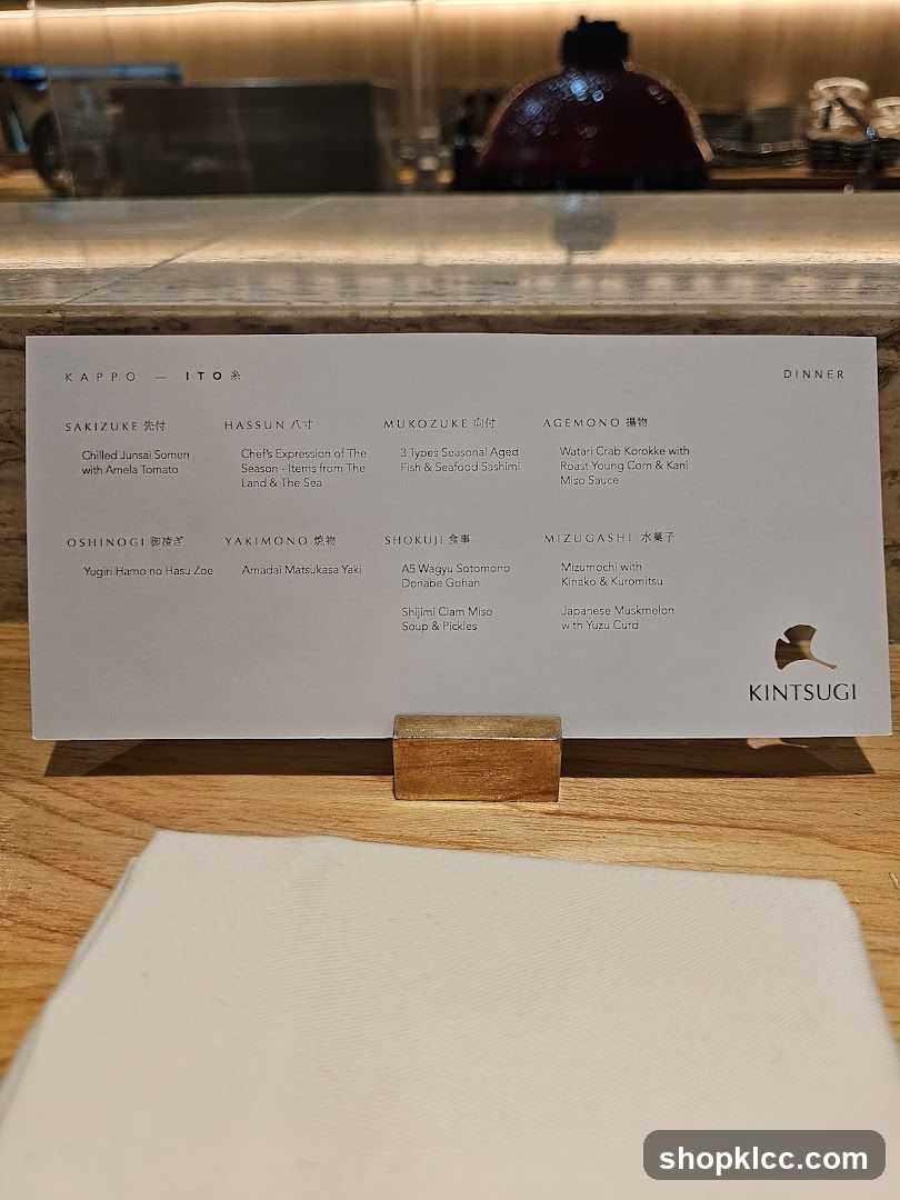 Kappo Ito Dinner Menu