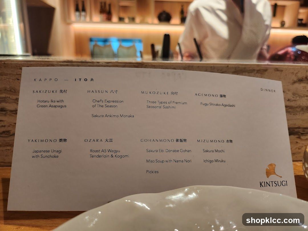Kappo Ito Dinner Menu