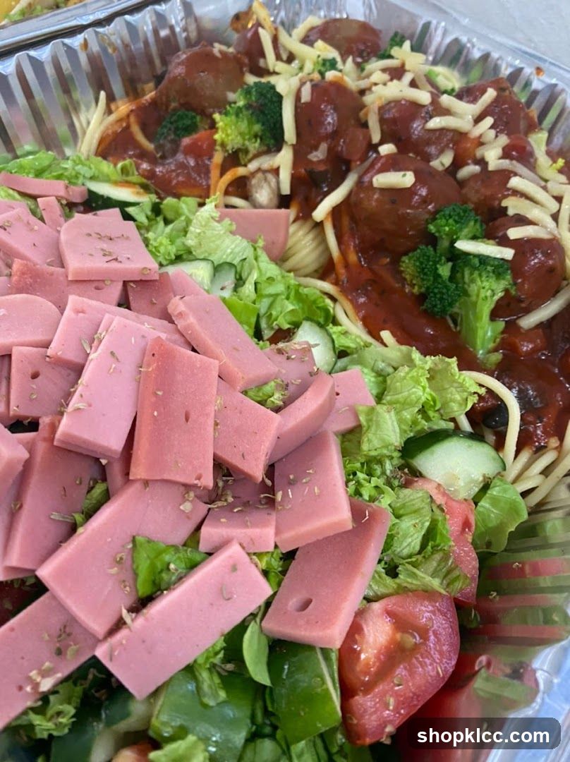 Spaghetti with Meatballs and Salad