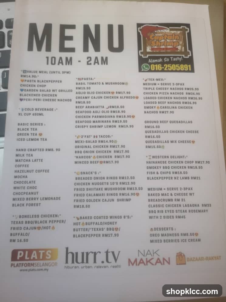 MENU 10AM - 2AM