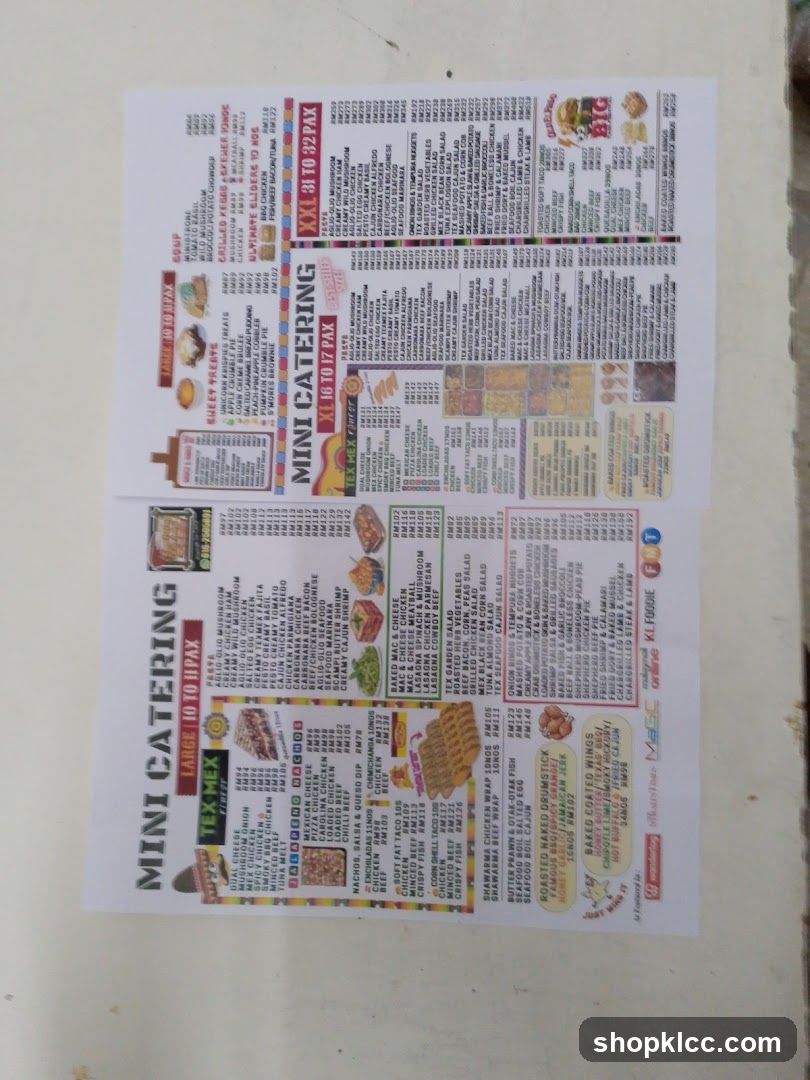 Mini Catering Menu