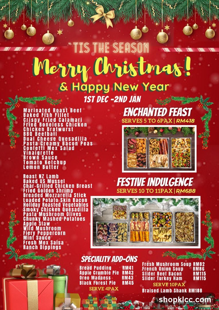 Christmas and New Year Feast Menu