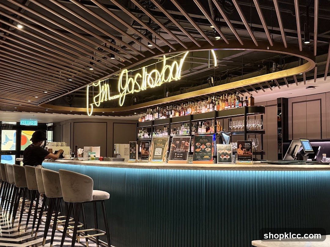 Bar Interior with Neon Sign