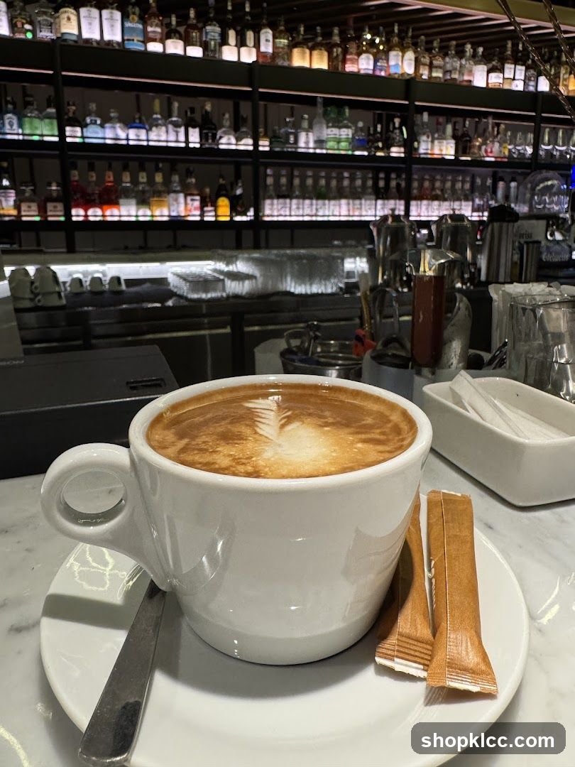Cappuccino with Bar Background
