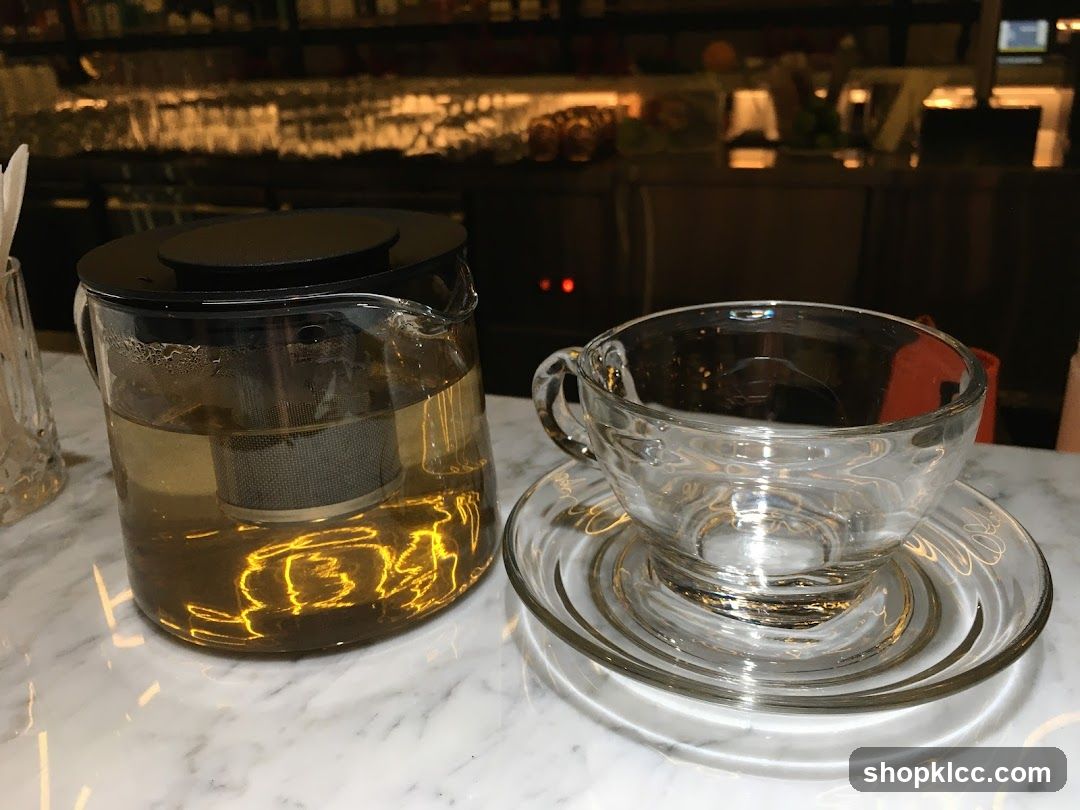 Tea set on a marble counter