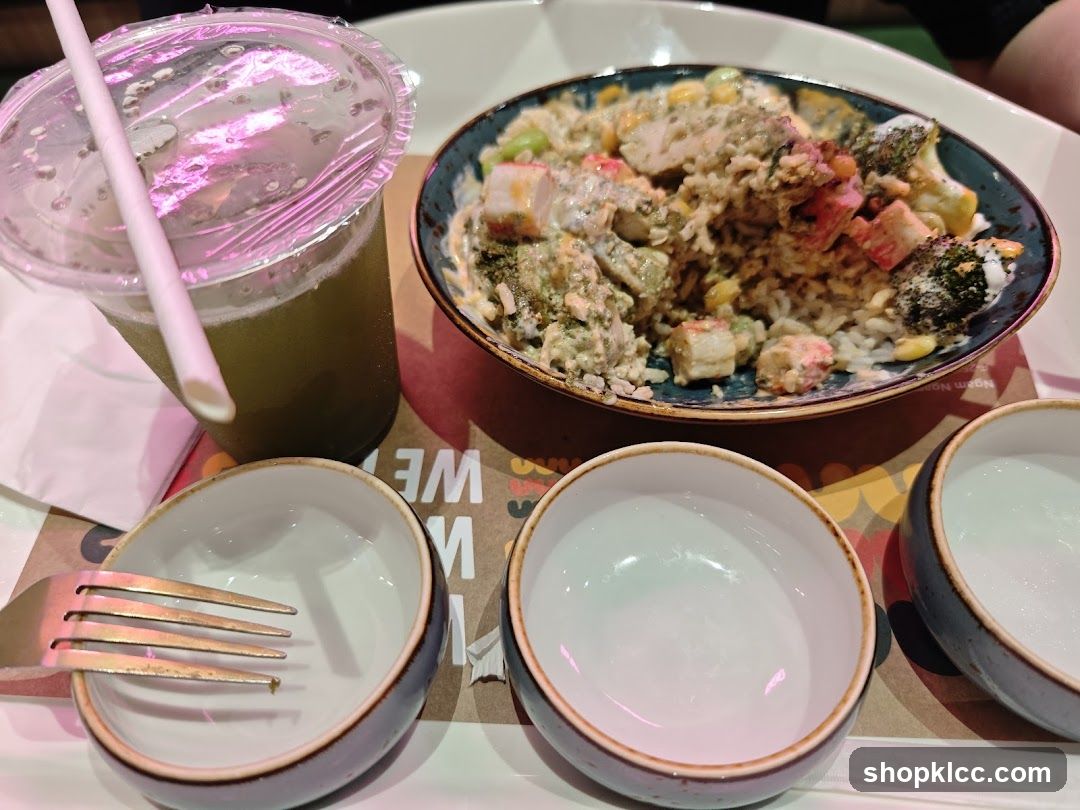 Meal with Drink and Small Bowls