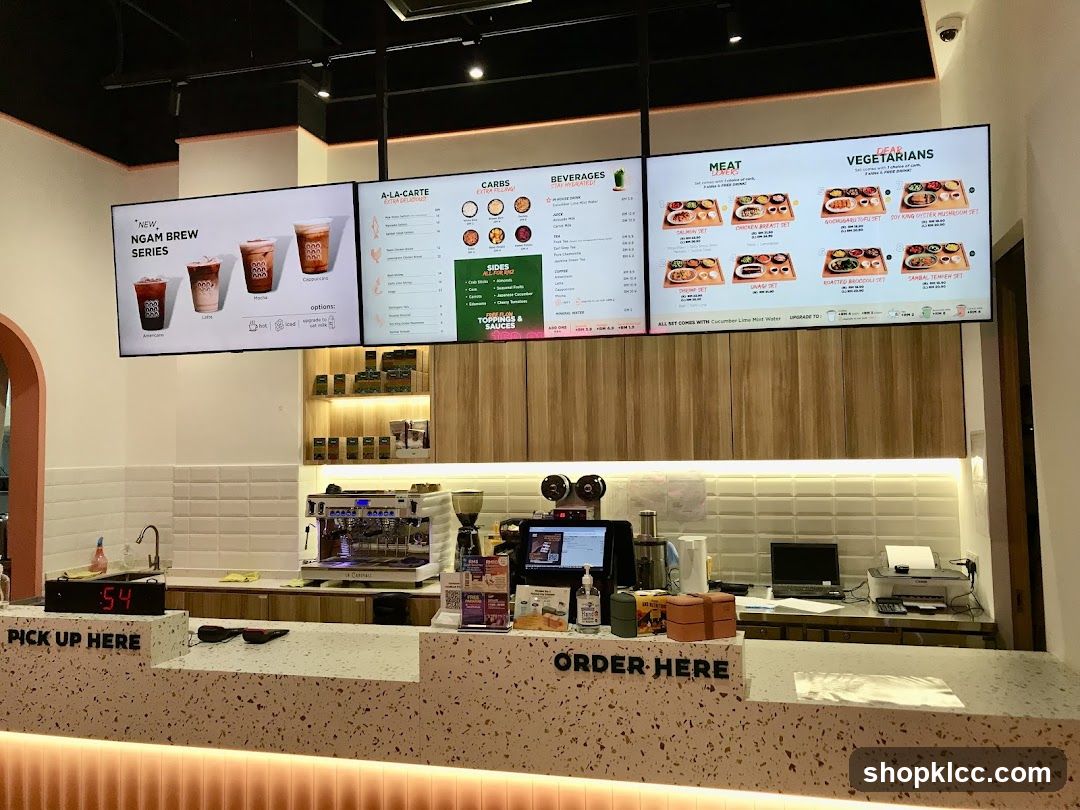 Restaurant Counter and Menu Screens