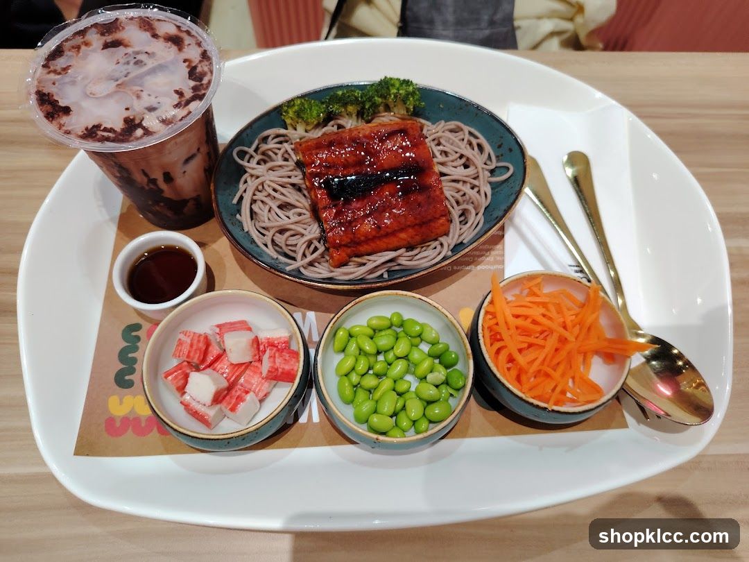 Soba Noodles with Grilled Eel and Sides