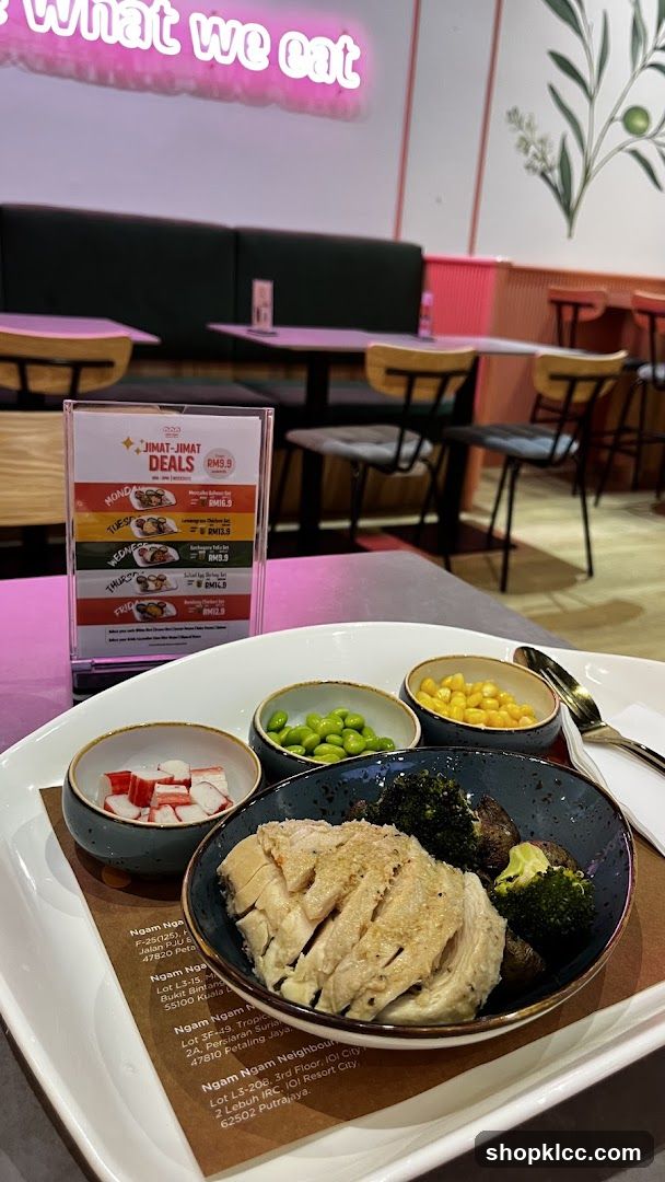 Meal with a menu board