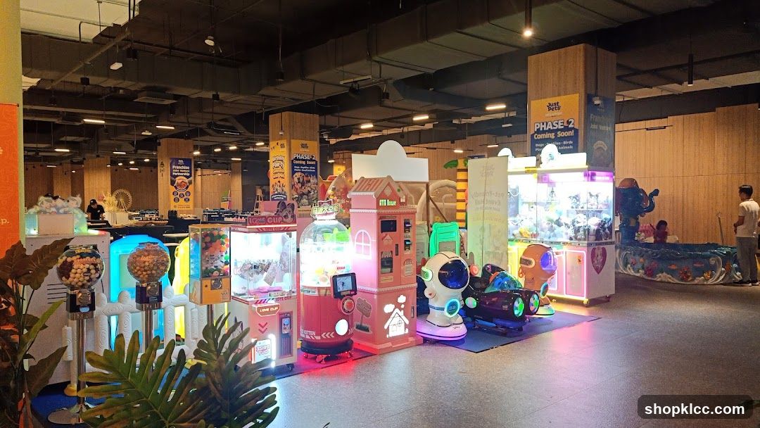 Amusement Area with Arcade Games and Vending Machines