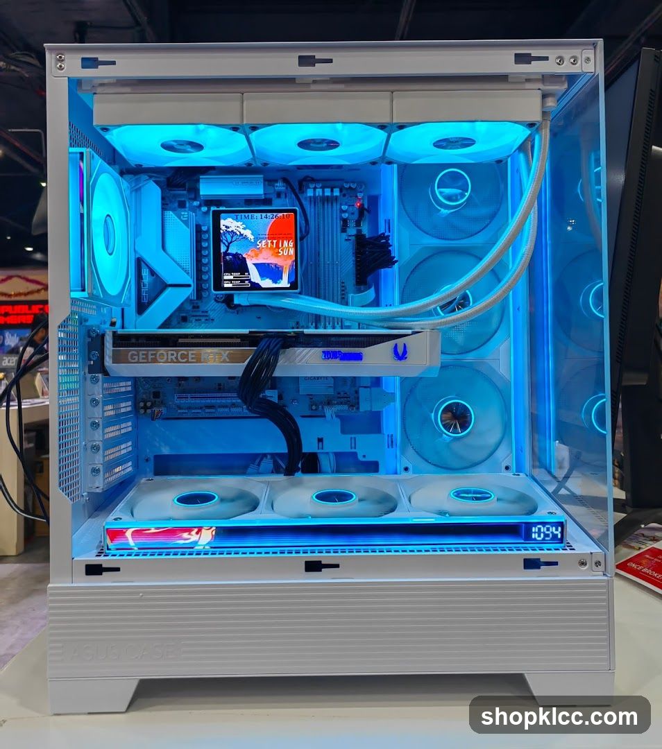 White PC Case with Blue LED Lighting