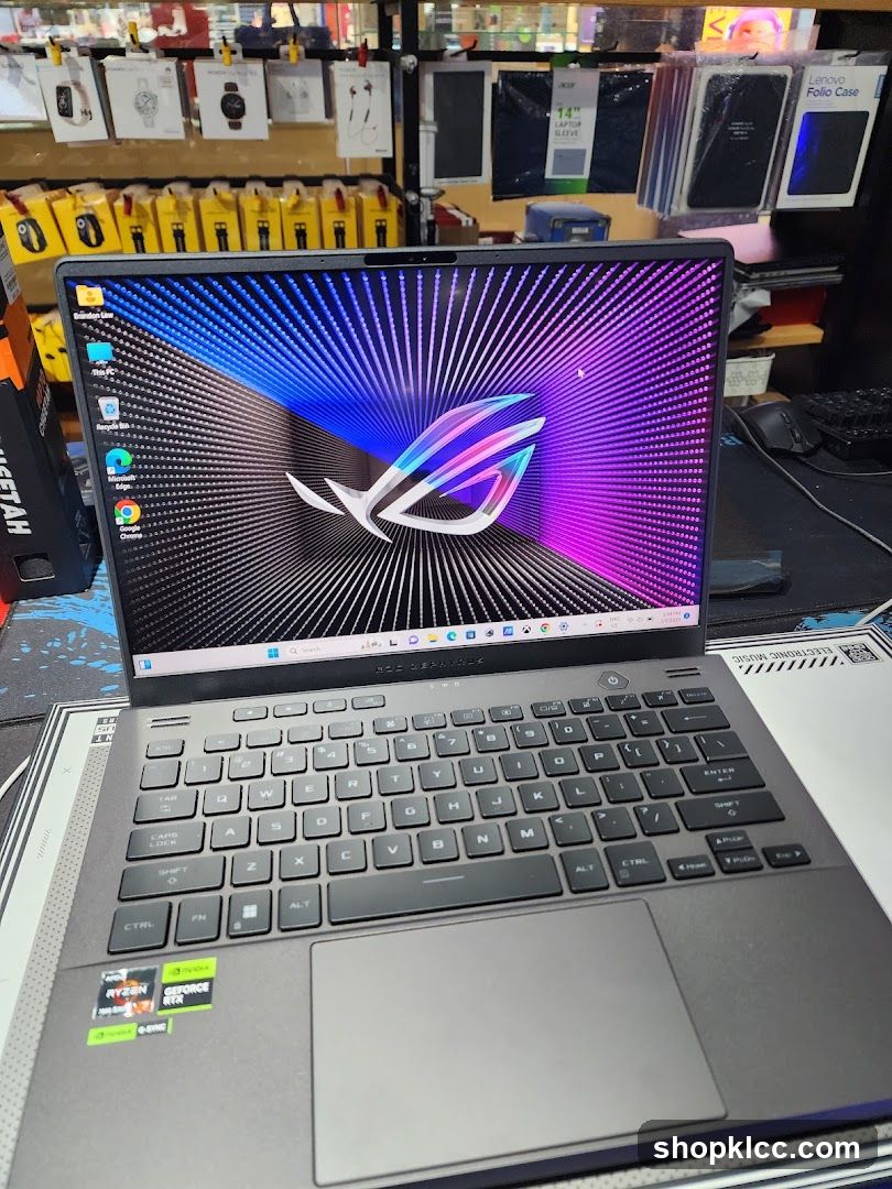 Laptop with ROG logo