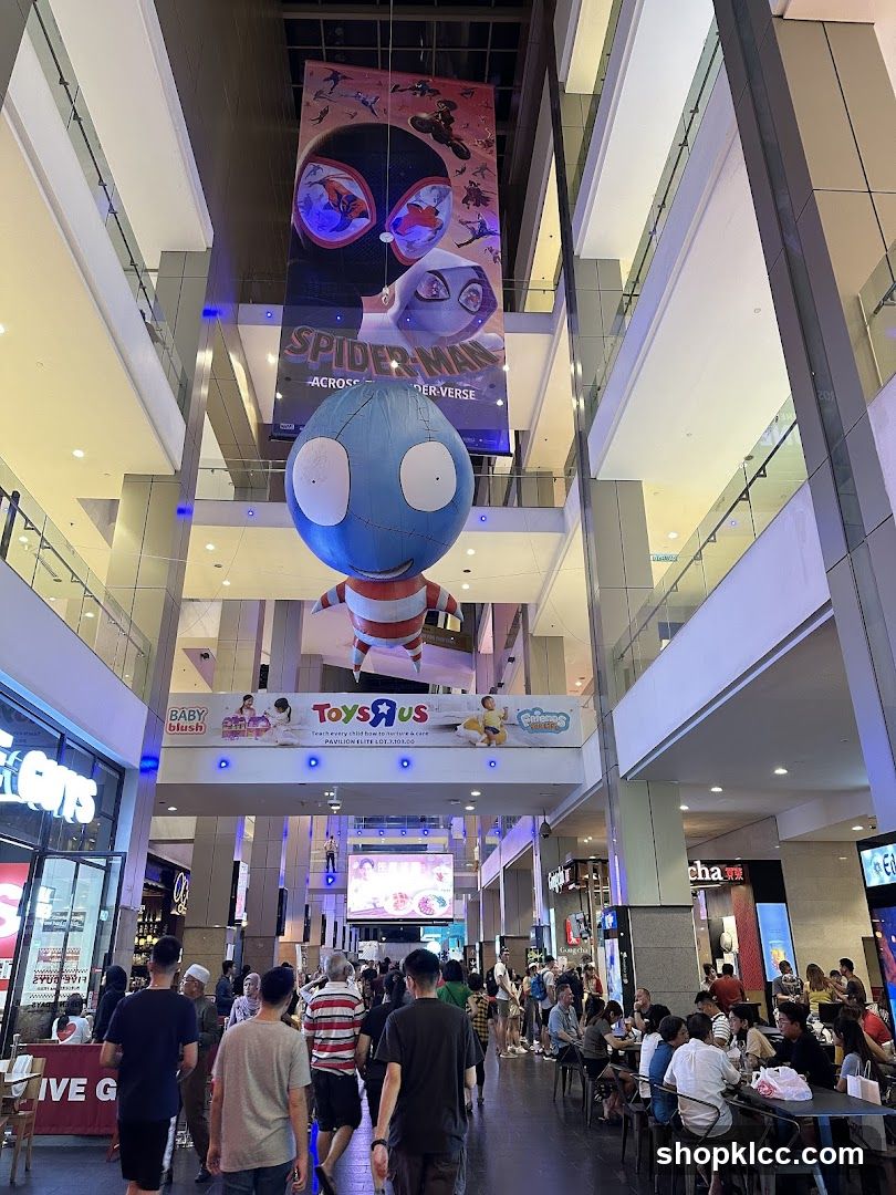 Mall Interior with Spider-Man Banner