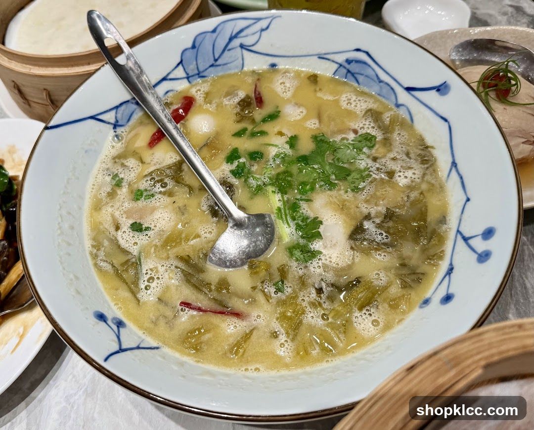 Soup with Pickled Greens and Fish