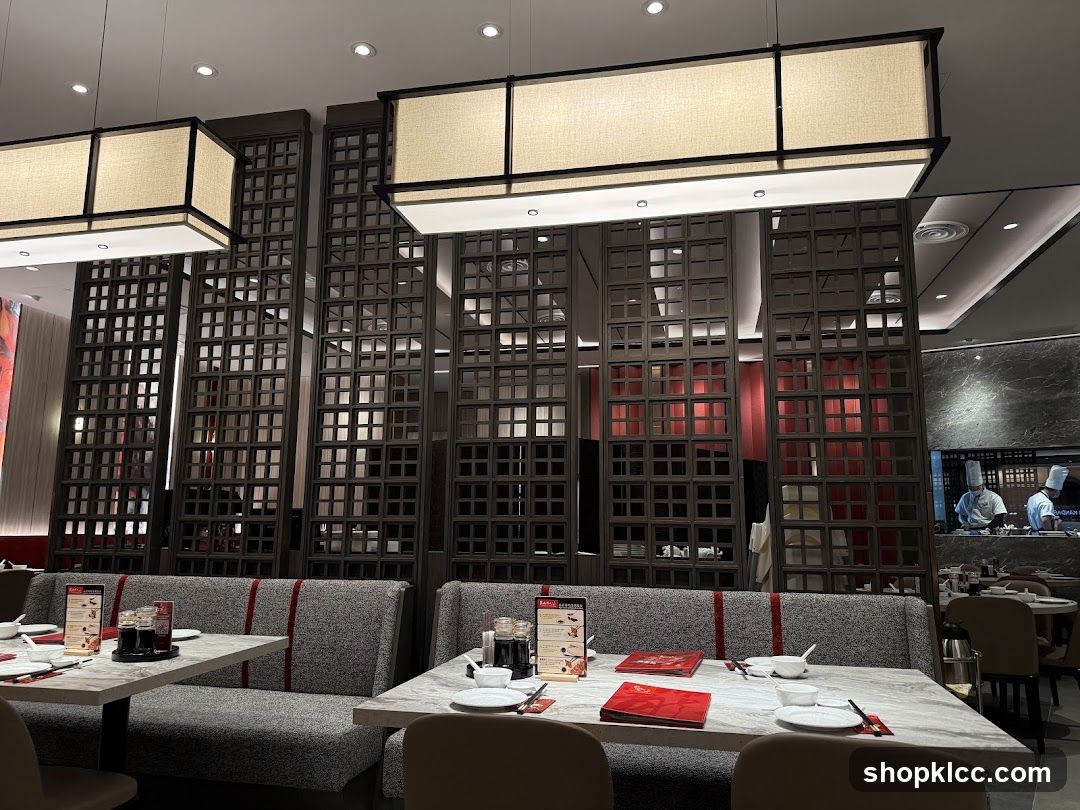 Restaurant Interior with Decorative Screens
