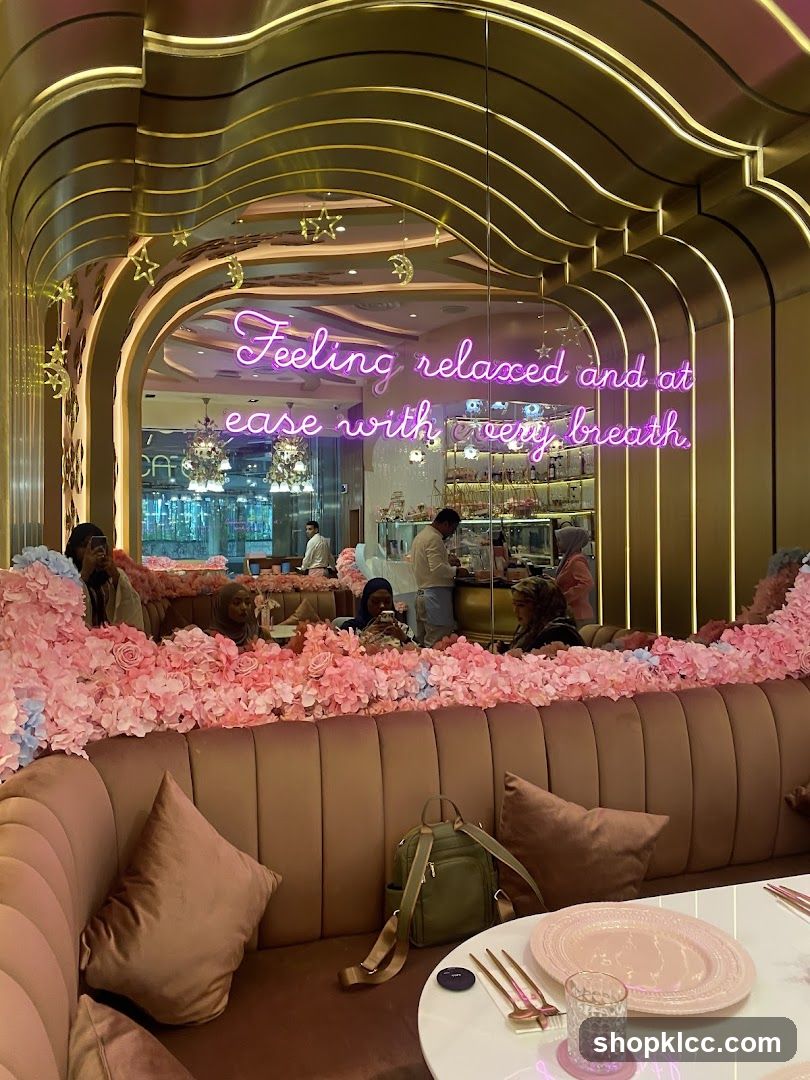 Cafe Interior with Neon Sign