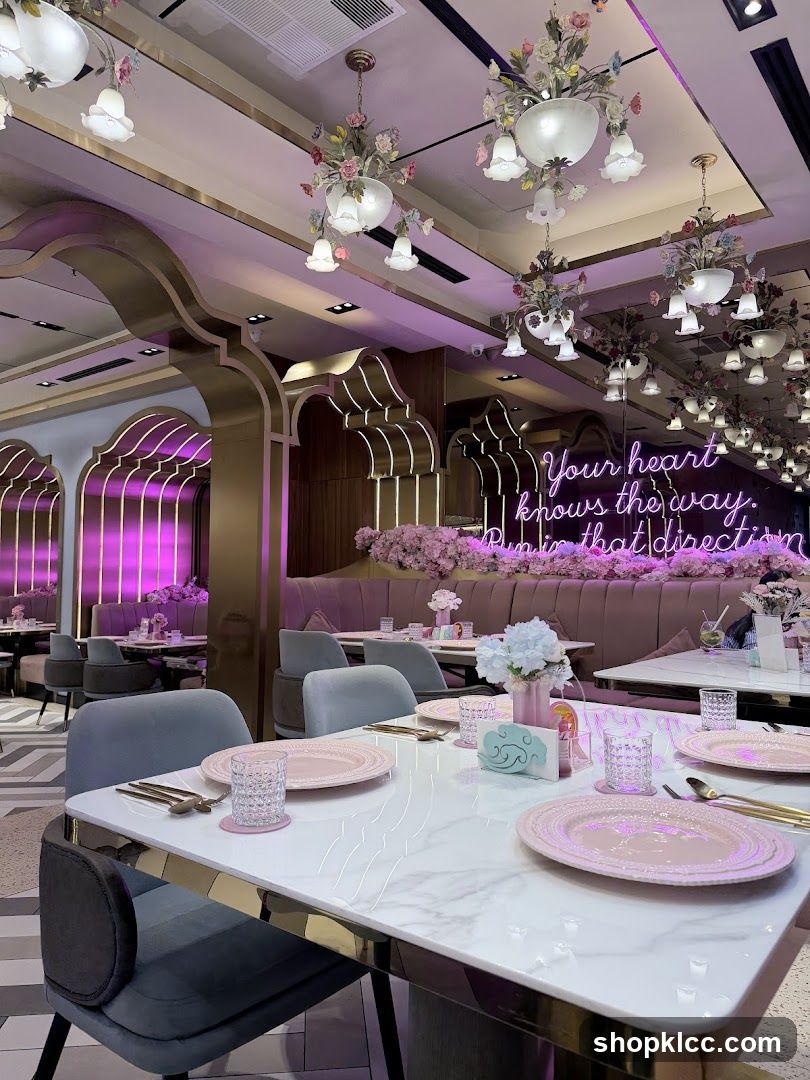 Elegant Dining Room with Floral Chandeliers
