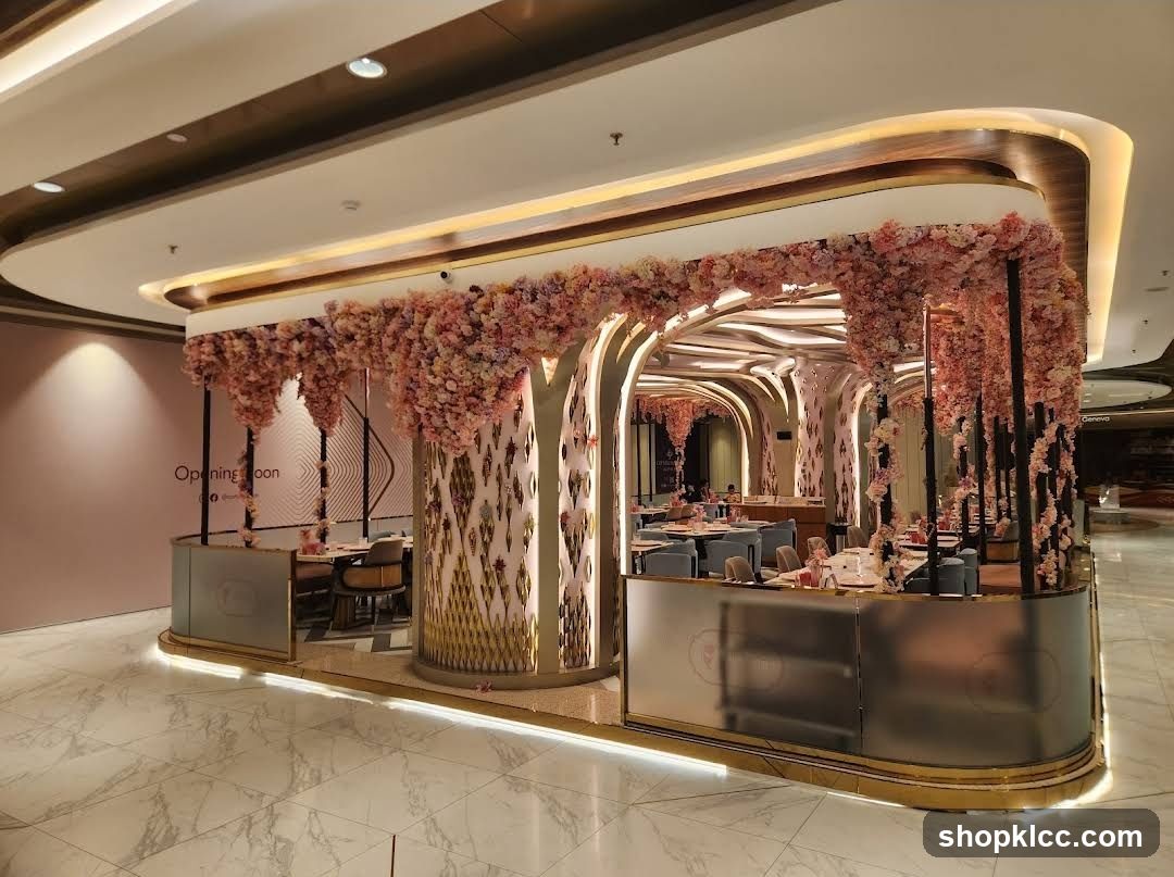 Restaurant Interior with Floral Decor