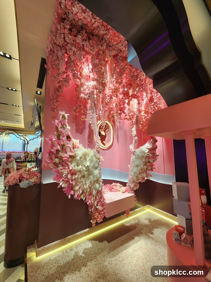 Pink Floral Swing Display