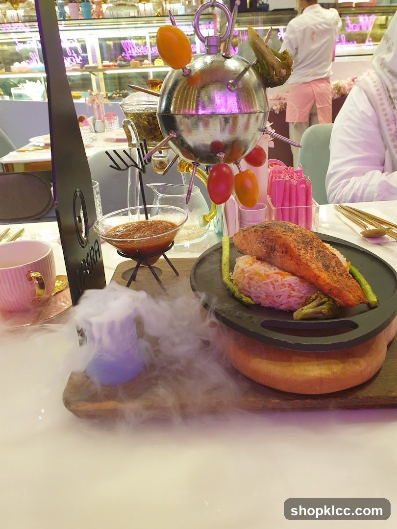Salmon Dish with Smoke Effect