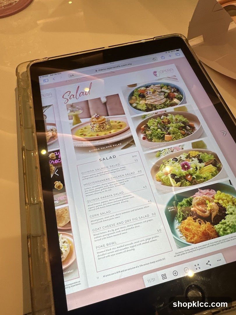 Salad Menu