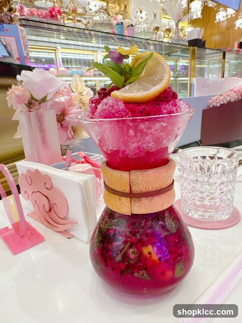 Dragon Fruit Shaved Ice Dessert