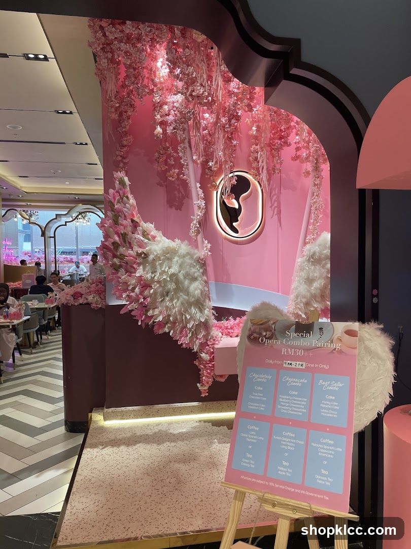 Pink Cafe Interior with Menu