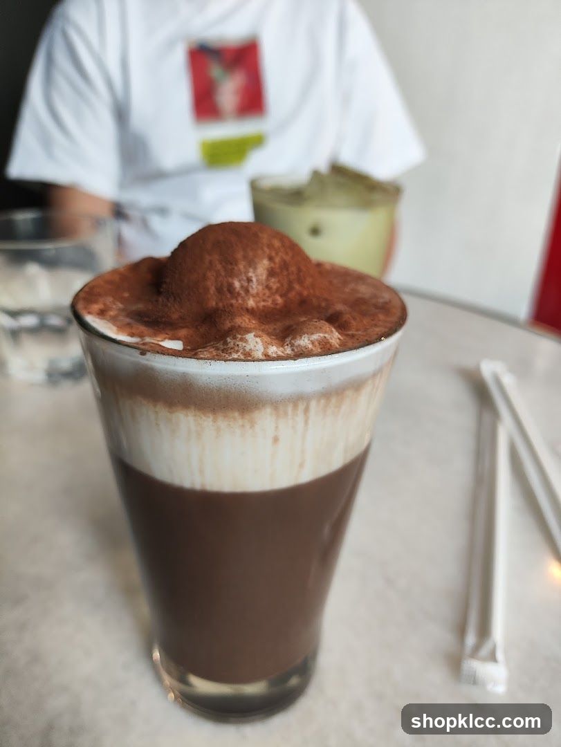 Chocolate Drink with Cream and Cocoa Powder