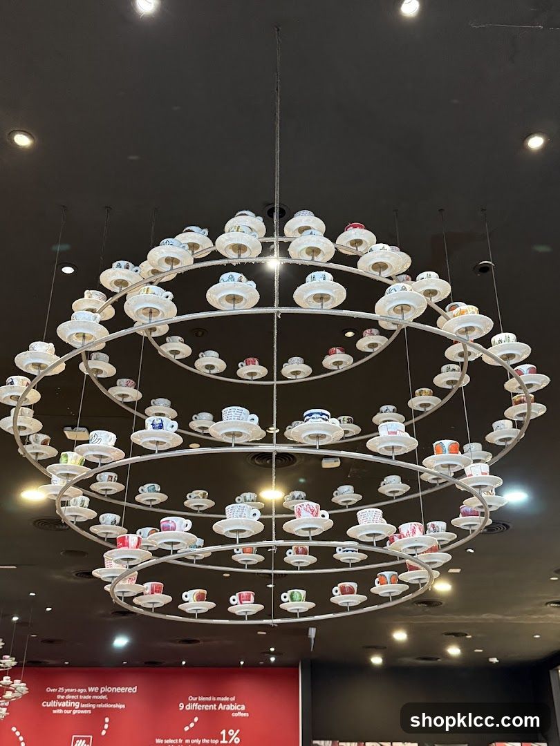 Chandelier of Coffee Cups