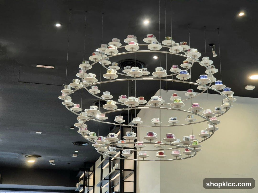 Chandelier made of teacups