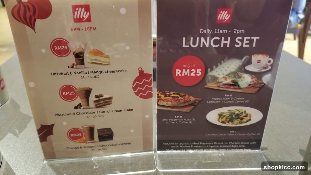 Illy Lunch Set and Dessert Promotions