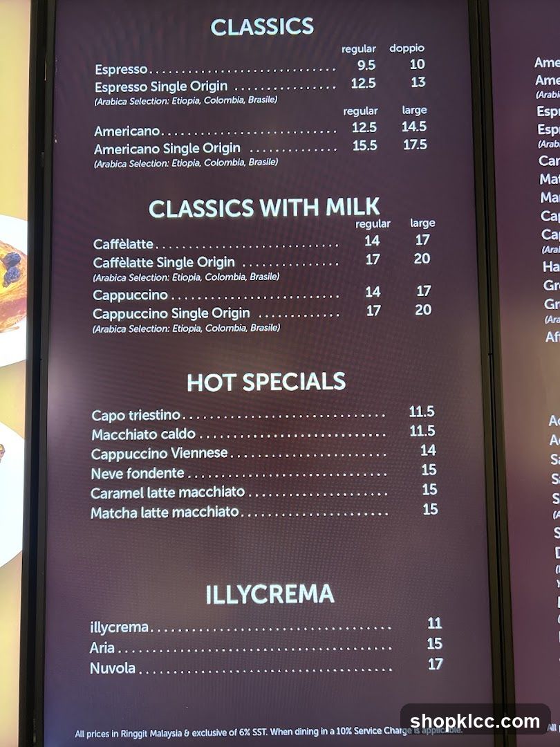 Coffee Menu