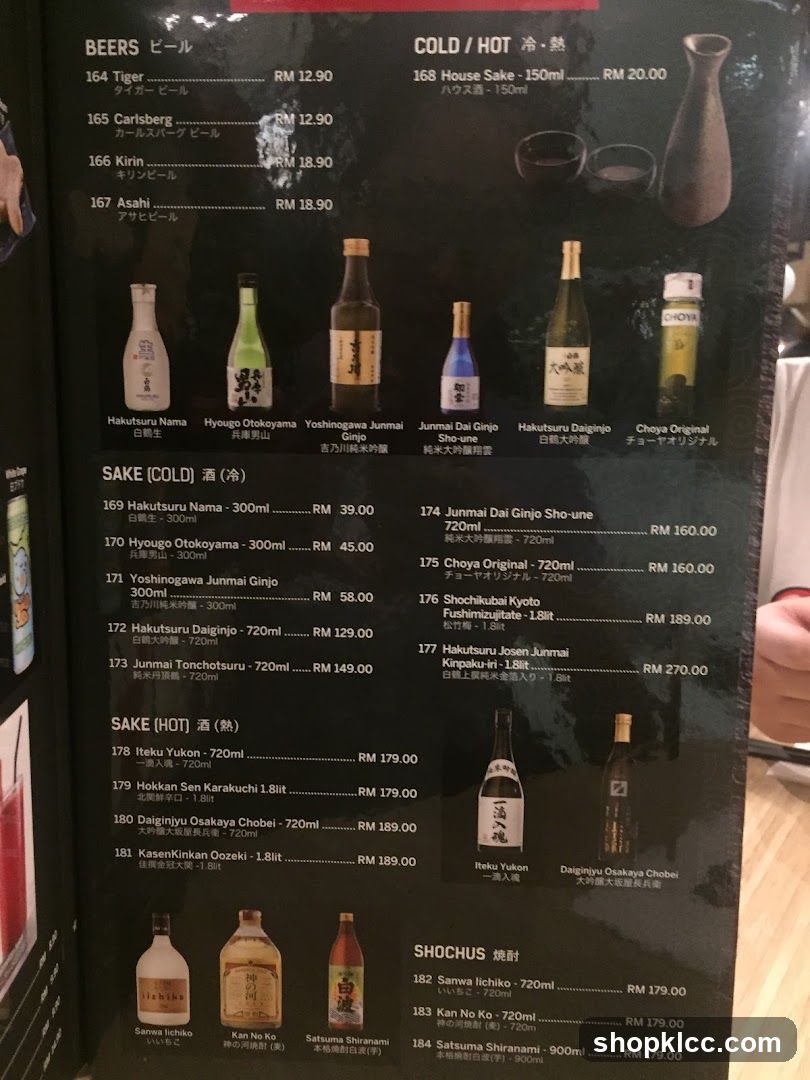 BEERS COLD/HOT SAKE (COLD) SAKE (HOT) SHOCHUS
