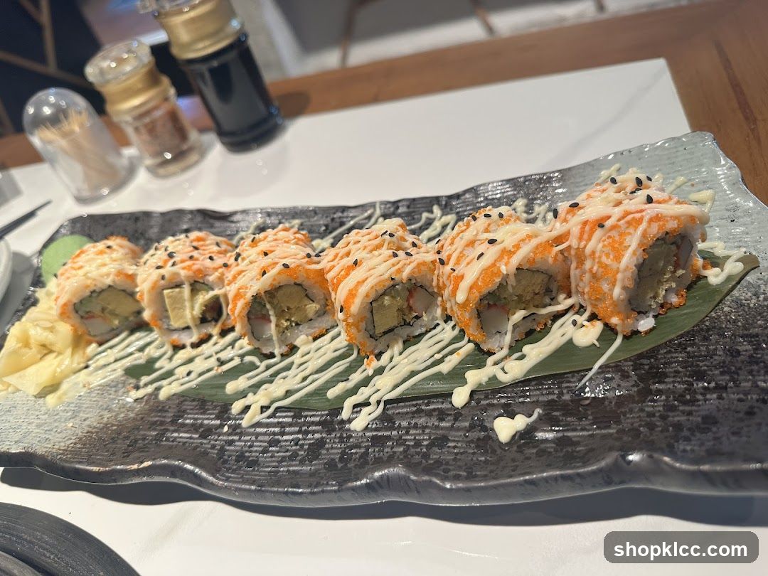Sushi Rolls with Mayonnaise Drizzle