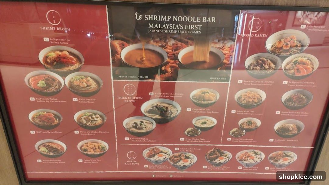 Shrimp Noodle Bar Menu