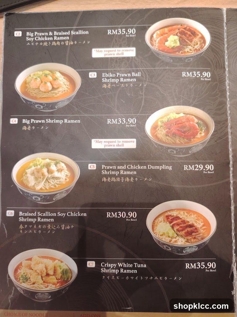 Ramen Menu