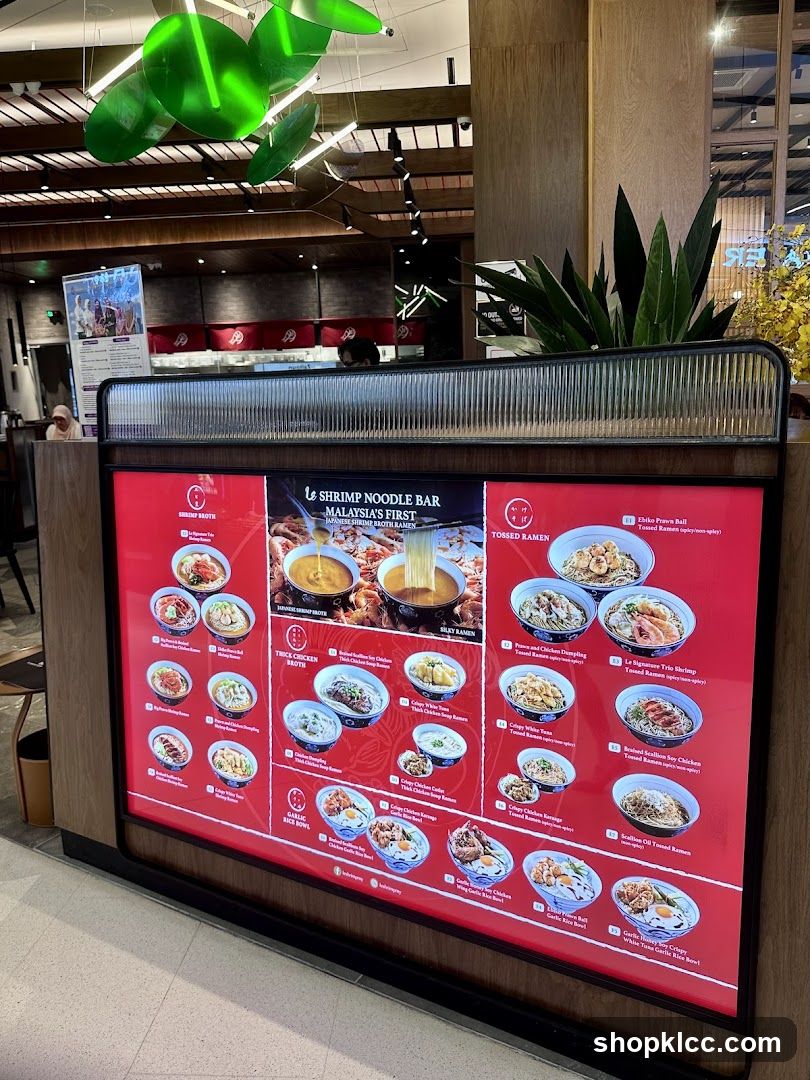 Shrimp Noodle Bar Menu