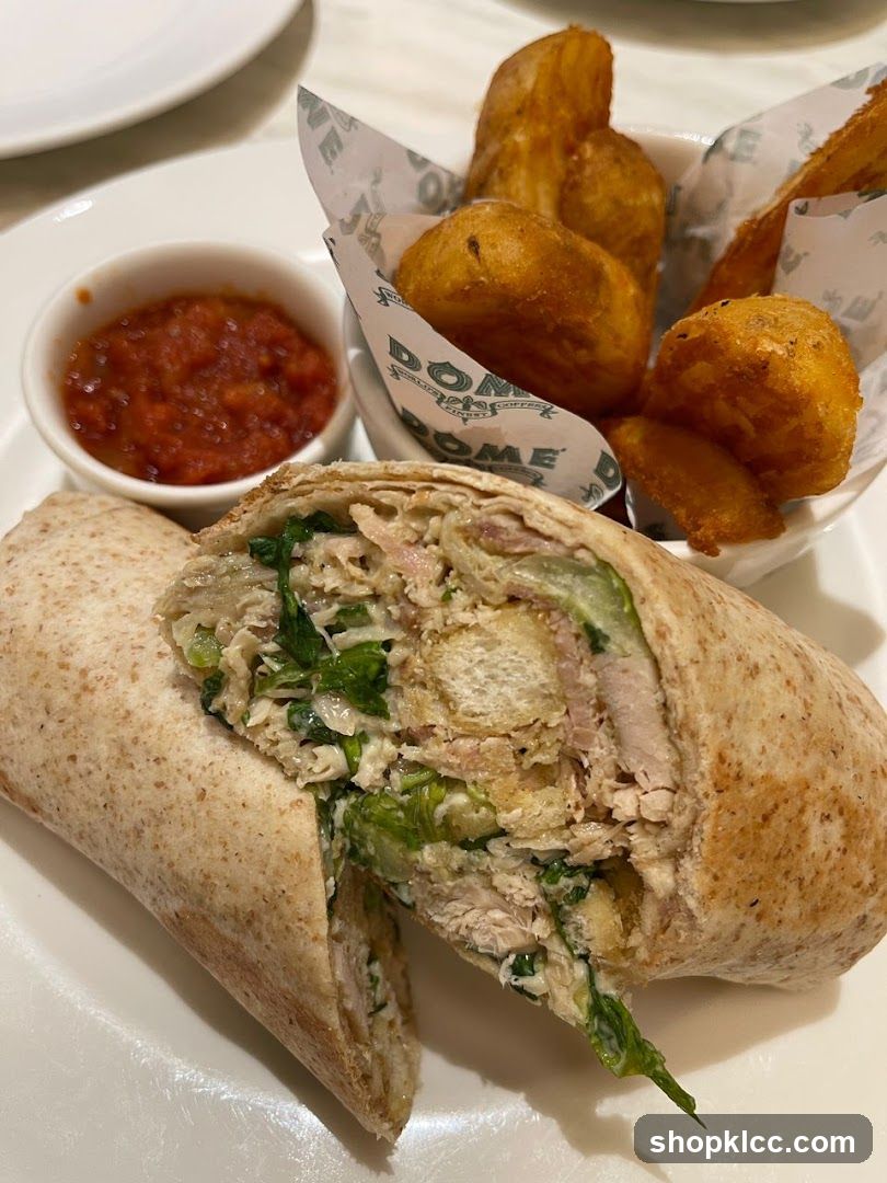 Chicken Wrap with Potato Wedges