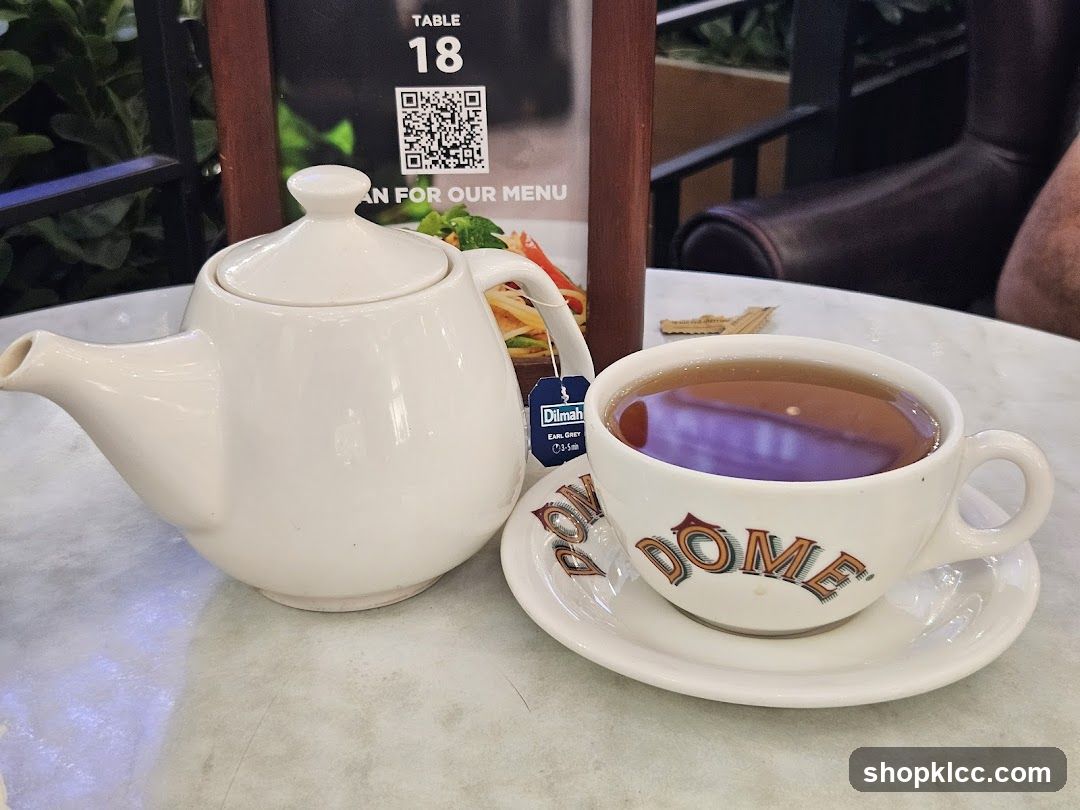 Tea set on table