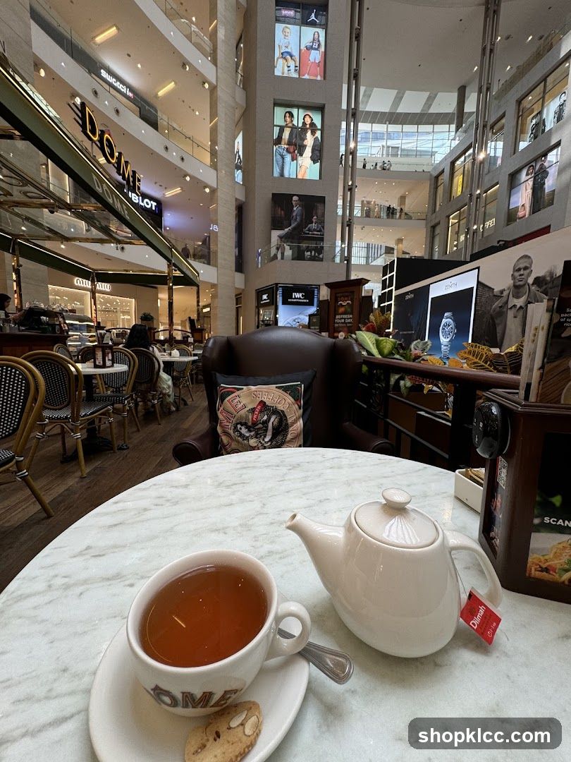 Cafe Interior with Tea Set