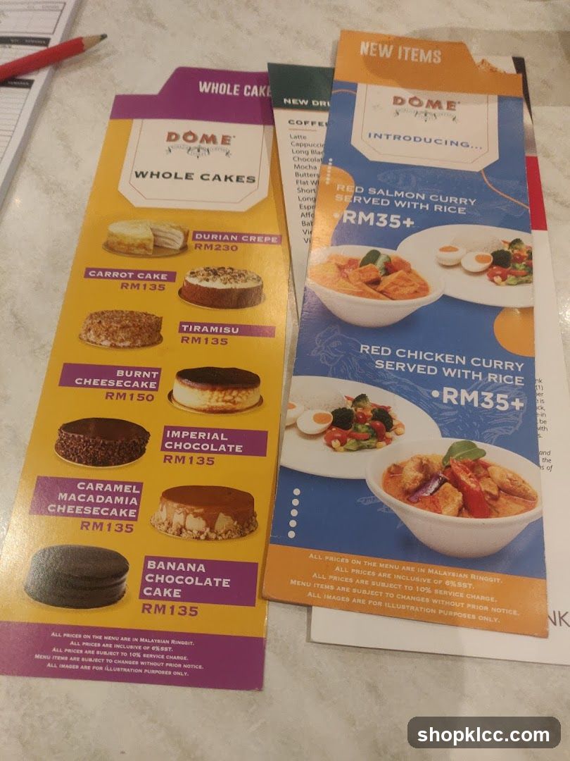 Dome Whole Cakes and New Items
