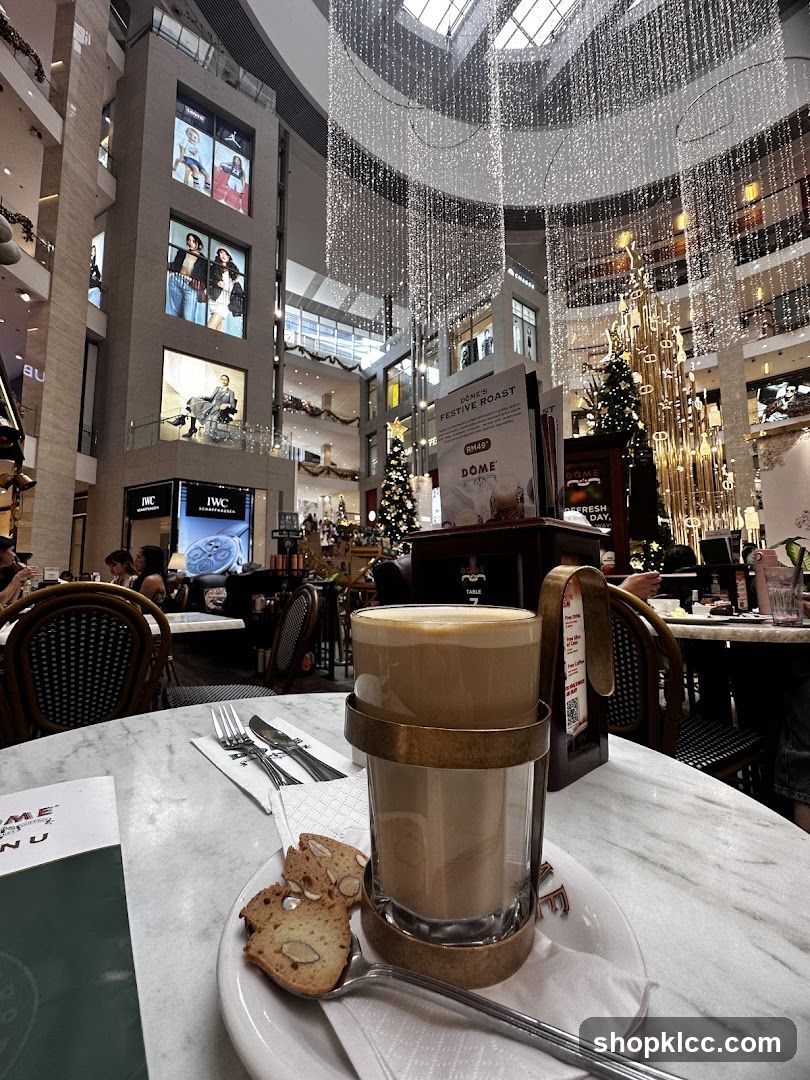 Cafe Interior with Festive Decorations