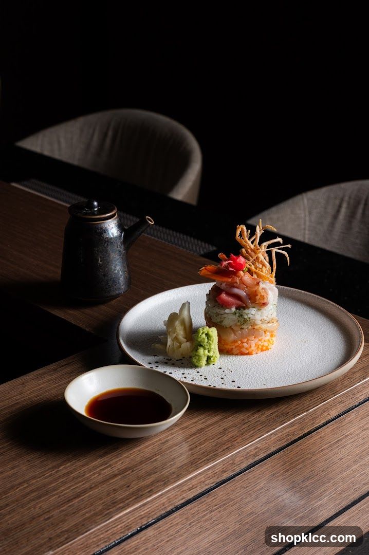 Sushi Tower with Soy Sauce