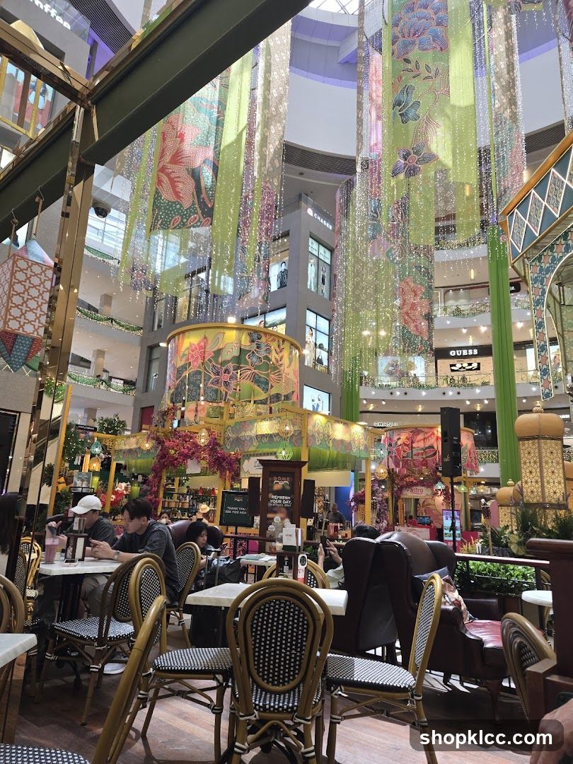 Indoor Mall Atrium with Festive Decorations