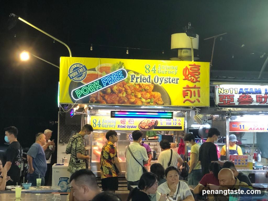 Street Food Stall with Fried Oyster