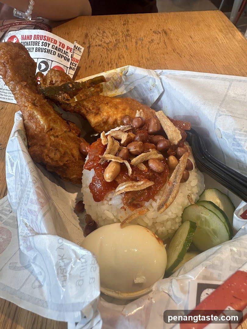 Nasi Lemak with Fried Chicken