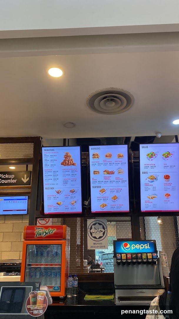 Fast Food Menu and Drinks Station