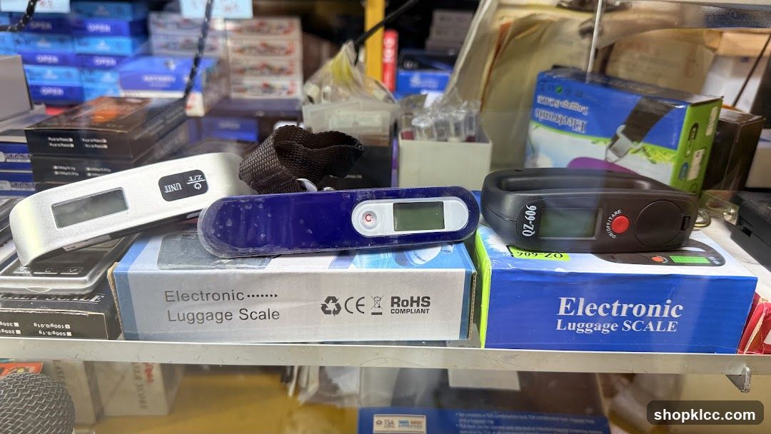 Luggage Scales on Display Shelf
