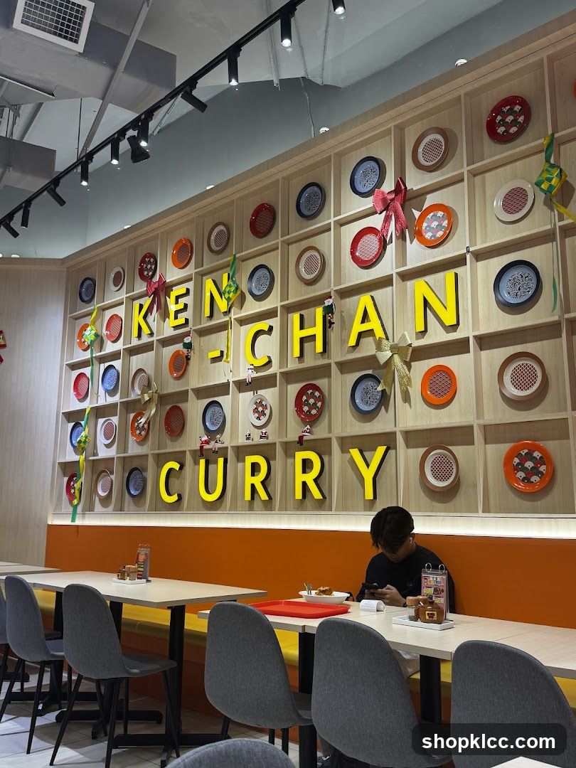 Restaurant Interior with Decorative Wall