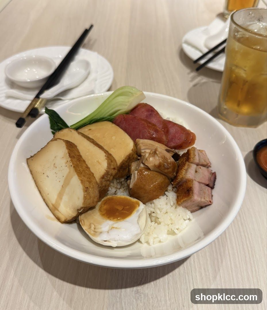 Rice dish with various toppings